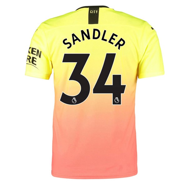 Camiseta Manchester City NO.34 Sandler Replica Tercera Ropa 2019/20 Naranja